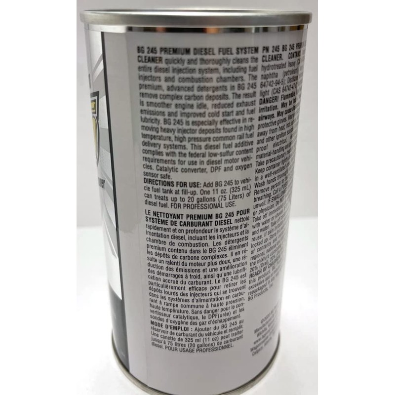 3 cans of BG 245 Premium Diesel Fuel System Cleaner