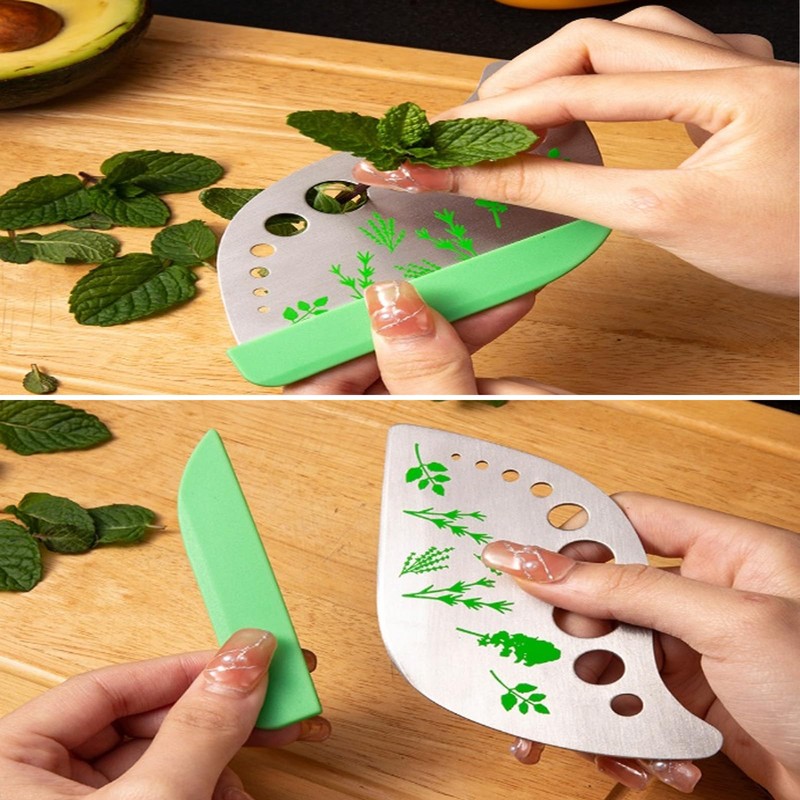 VZU Herb Stripper, 9 Hole Stainless Steel Herb Cutter Leaf