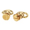 12 Sets D Ring Stud Screw Gold Brass Metal Plating