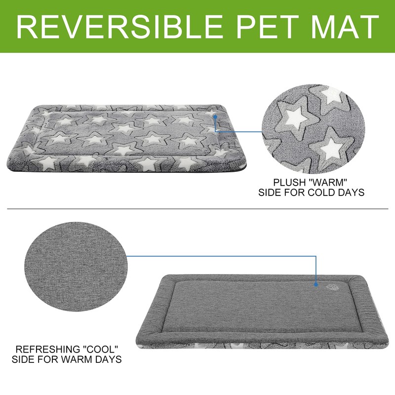 EMPSIGN Dog Crate Pad - Reversible Kennel Mat (Cool &