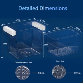 WEAVERBIRD Aquarium Fish Breeder Box, Acrylic Fish Isolation Breeding Box, Square Hatchery Box Hatching Incubator Box for Baby Fish Shrimp Clownfish Guppy