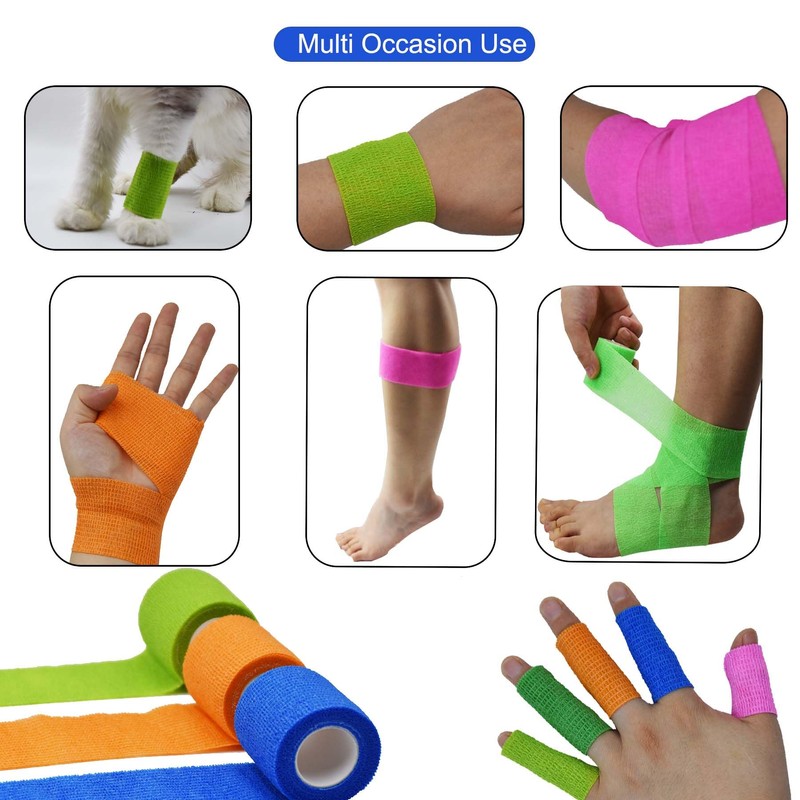 TGANNYOCR 40 Rolls Self Adhesive Bandage Wrap Bulk Breathable Athletic