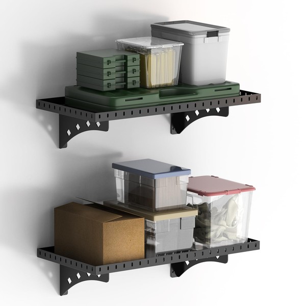 SSNEWOG 1X2 Ft Garage Wall Shelf, 2 Pack Heavy Duty