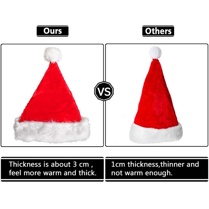 Ciffre Set of 2 Christmas Hats Santa Hat Classic Simple