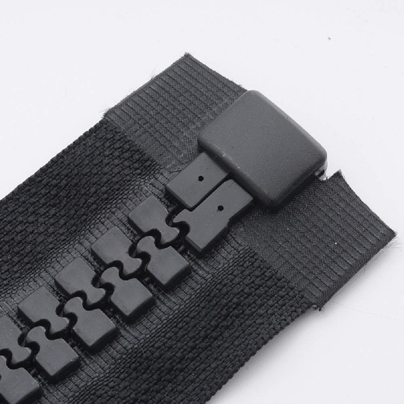 Extra Large Zipper Jumbo Zipper Double-Sided Open Black Resin Zipper
