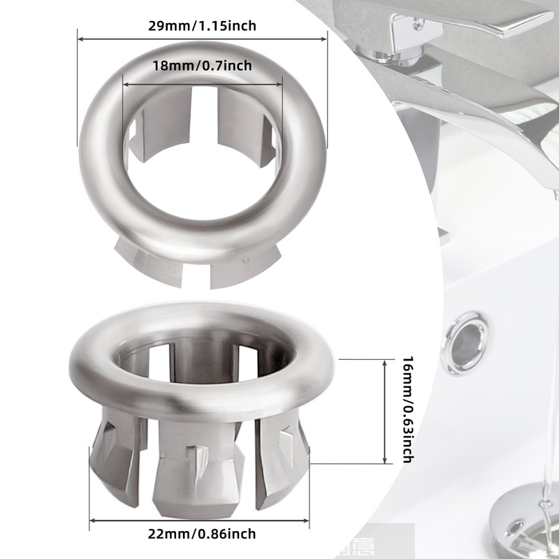 VRSS 6-Claw Bathroom Kitchen Sink Overflow Ring Basin Trim Cover