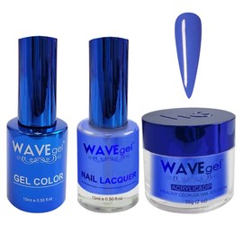 WAVEGEL Soak-Off Gel, Nail Lacquer & Acrylic/Dip Powder Matching Set - Royal Collection - #105 Royal Blue