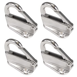 PRIOstahl Fender Hooks with Snap Lock Spring Hook Boat Fender Hook Ceiling Hook Carabiner Hook - 4 Pieces 45 x 32 mm for Fixing Boat Fender Trailer Tarpaulin Rustproof Stainless Steel V4A