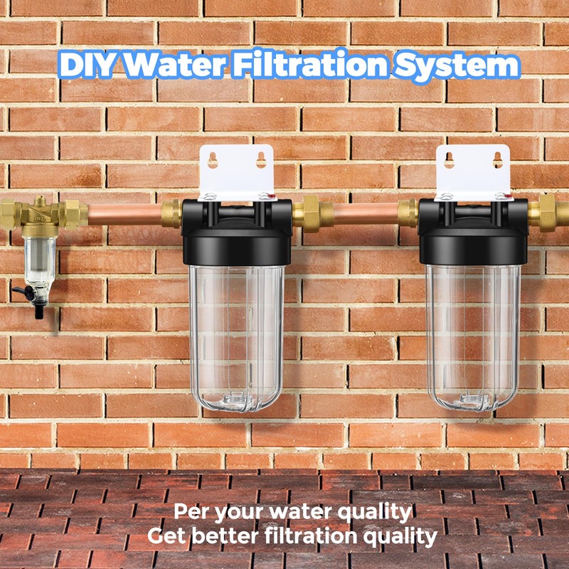 VIHOSE 10" x 4.5" Whole House Water Filter Housing Universal