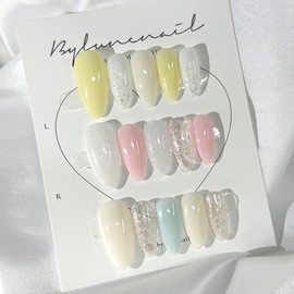 Full Coat-Spring Daily Handmade Nail Tips Nail Tips - Short Square / 풀콧-봄 데일리 수제네일팁 네일팁 - 숏스퀘어