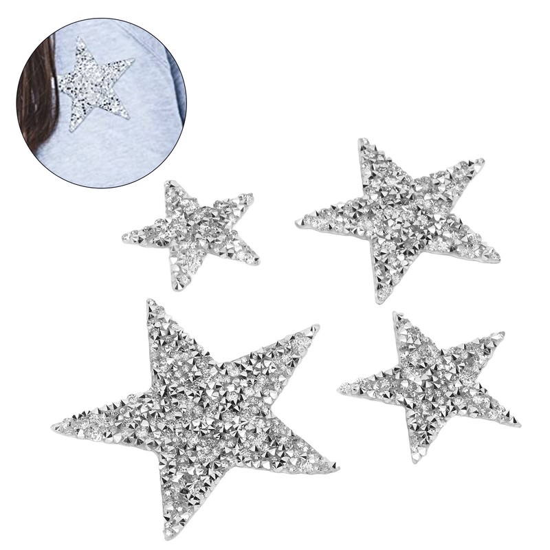 20pcs Rhinestone Star Patches Exquisite Beautiful Iron On Patches Sew