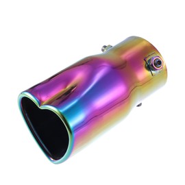 A ABSOPRO Car Exhaust Tip Pipe Heart Shaped Applicable Diameter 2.36" Universal Exhaust Pipes Muffler Tip Tailpipe Bolt-On Metal Multicolor
