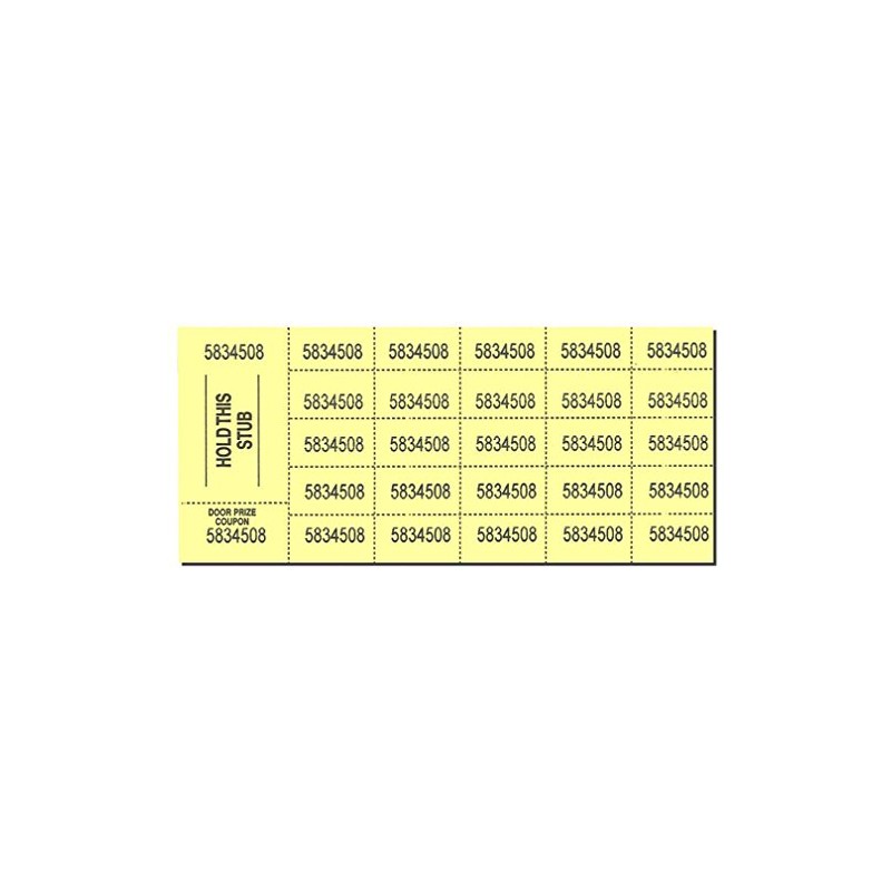 Auction Tickets - 500 Sheets - Yellow