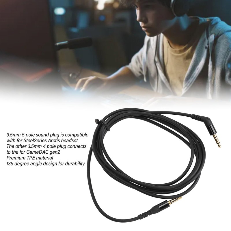 2M Replacement Audio Cable Cord for SteelSeries Arctis Nova 7