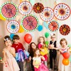 Outus Carnival Hanging Paper Fans Decoration Circus Animals Paper Fans