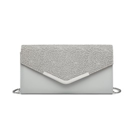 Miss Lulu Women's Clutches, Lace Envelope Clutch, Floral Lace Clutch Bag for Women, Elegant Chain Shoulder Bag, Gift for Girls Party Wedding Bridal Mom Banquet Evening