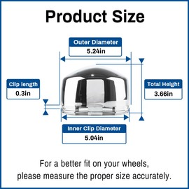 GTownWorks 4 Pack Wheel Center Caps for Weld Racing Wheel Rims 99-4943 89-4943 614-4947 614-4943 614-4943 PWA-99-4943 R88-4943, Chrome Silver Rim Caps Outer Diameter 5.24in 8 Lug
