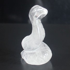 Figura tallada a mano de serpiente de cristal tallada a mano para decoración del hogar, 5 cm (cuarzo blanco)