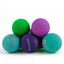 SPORTSPET Tough Bounce Dog Balls, Rubber Dog Balls, Floating Fetch Toy for Dogs, Strong and Durable Chew & Play, Safe Toy Balls for Dogs & Puppies, Pack of 8 (65mm)