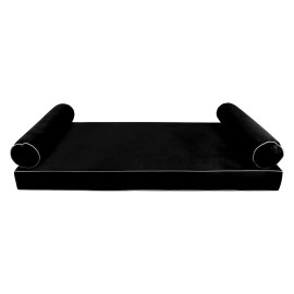 COVER ONLY Model V5 Twin-XL Velvet Contrast Pipe Indoor Mattress Pillow AD374