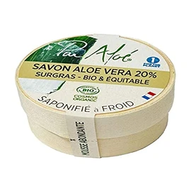 Ciel d'Azur Labs - Organic Soap Surgras Pur Aloé - 20% Organic Aloe Vera & Fair - Cold Saponified - Ideal for Dry and Sensitive Skin - Certified Organic Cosmos Organic - 99.9% Natural Origin -