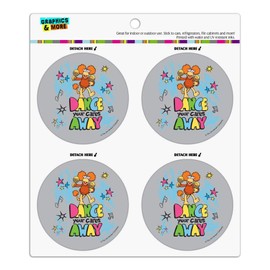 Cartoon Dance Your Cares Aware Fraggle Rock Red Refrigerator Fridge Locker Vinyl Circle Magnet Set
