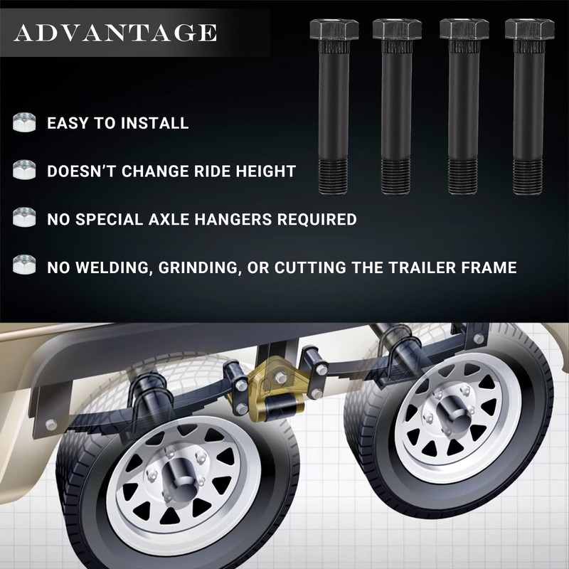 9/16" -18 X 3-1/2" Trailer Leaf Spring Shackle Bolts with