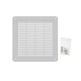 HVAC OV 10 x 10 Inch White Plastic Square Vent Cover - HVAC Air Return Grille - Built-in Protection Screen and Screws Included - Grille Dimensions: 7.9 x 7.9 Inches