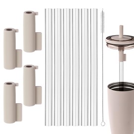 Straw Accessories for Brümate Era 40oz Tumbler, Including 4pcs Silicone Straw Covers 6pcs Reusable Straw Replacements 1pcs Straw Cleaner Brush 40oz Tumbler Straw Accessories Set (Sand)