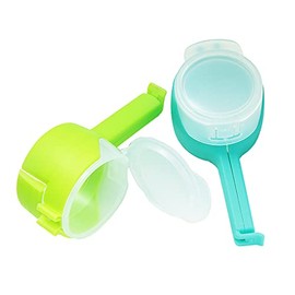 Scabia Set de 2 Clips para bolsas de comida. Ideal para almacenamiento y organización de despensa. Food Bag Clips. (Azul/Verde)