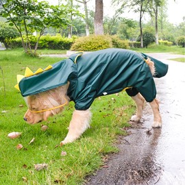Harikaji Dog Raincoat, Tail Protect Legs Cover Dinosaur Cosplay Raincoat Costume Cute Animals Pattern Raincoat Jacket for Medium Large Dogs 7XL