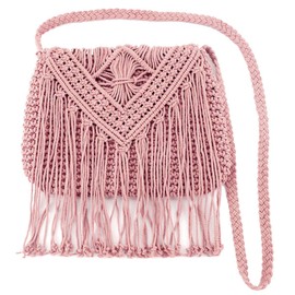 AiSi Millya Fringe Tassel Crossbody Shoulder Bag Straw Woven Handmade Boho Beach Travel Handbag for Women