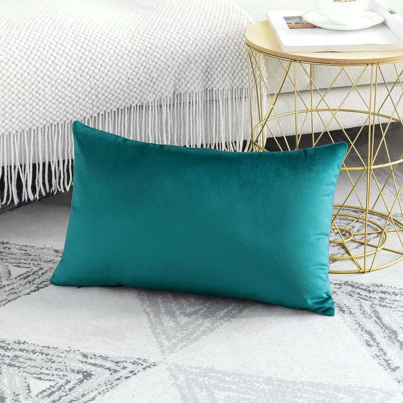 Artscope Luxury Velvet Pillow Covers Decorative Rectangle Pillowcases Soft Solid