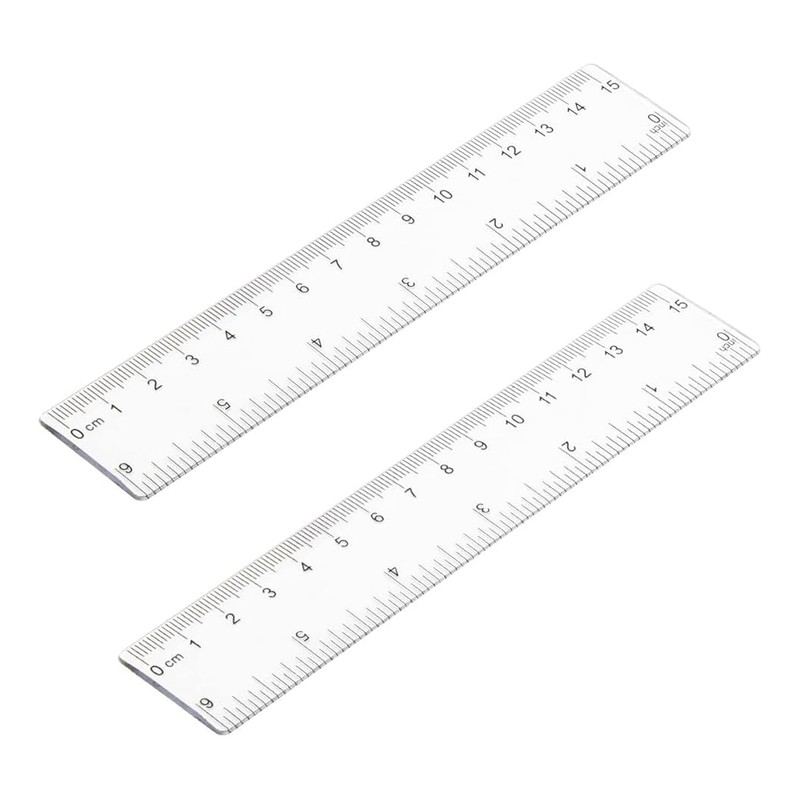 Set of 6 rulers, ruler, 15 cm rulers, coloured primary
