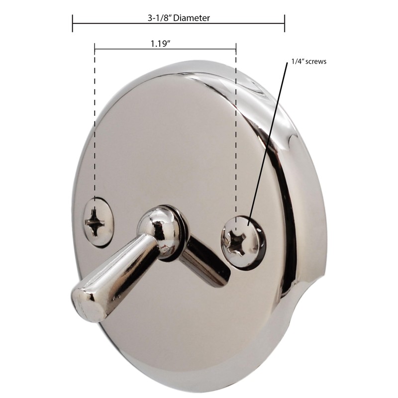Westbrass 3-1/8" Two-Hole Trip Lever Overflow Face Plate and Screws,