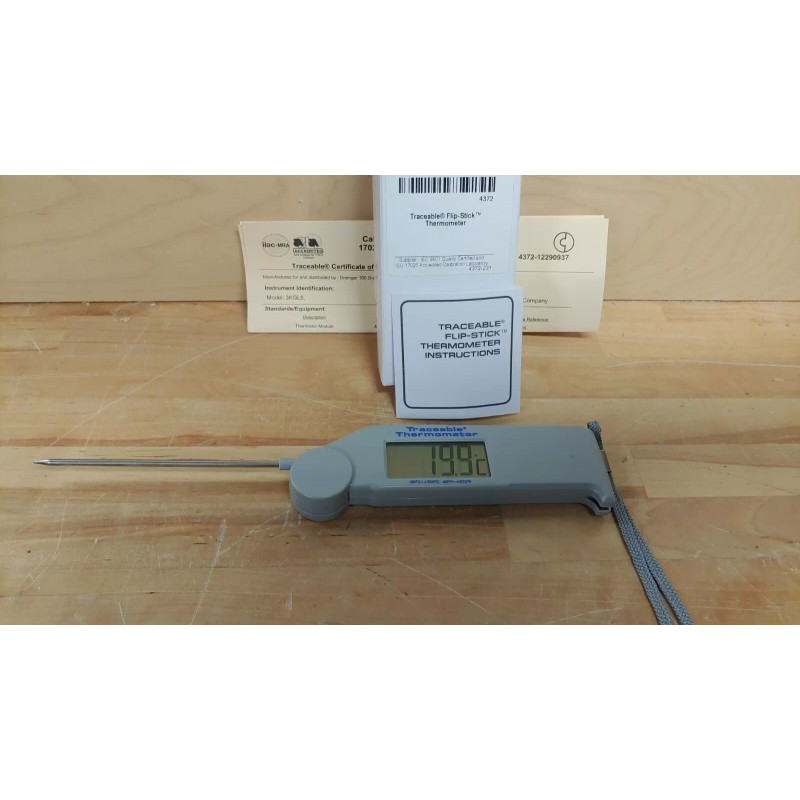 TRACEABLE 4372 Flip-Open Pocket Thermometer,-58 to 572 3KGL8