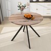 HOMTHING 35.5" Round Dining Table Set with 4 Upholstered Chairs,