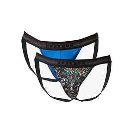papi 2-Pack Jockstraps - UMPA108 (Black/Skydiver, Medium)