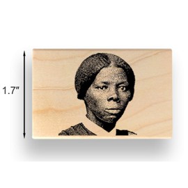 Harriet Tubman Rubber Stamp - 1-5/8 inch (41mm) Tall - Perfect for Stamping Over Andrew Jackson on Twenty Dollar Bills