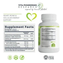 Vita Pioneering Vitamina D3 2000 Iu K2 Con Cúrcuma Y Coq10