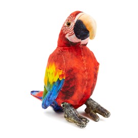 Zappi Co Kinder's Soft Cuddly Plush Toy - Perfect Soft Playmate for Children in Printed Style (28 cm Length) (Scarlet Macaw Parrot)