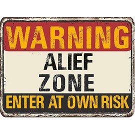 ALIEF Warning You are Entering Zone Rustic Vintage Look 6" Wide Decal Bumper Sticker for use on Any Smooth Surface