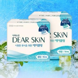 DEAR SKIN Air Cooling Sanitary Pads 2Packs [Medium/Large], Size1#$%Size2:Medium 16pcs-Large 14pcs