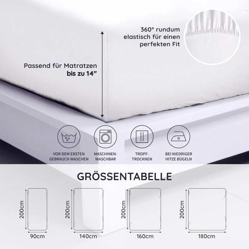 Bambaw - Fitted Sheet 90 x 200 cm White -