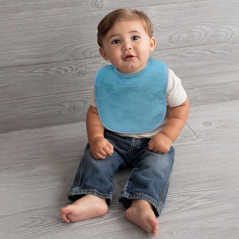 Neat Solutions 8 Pack Multi-Color Solid Knit Terry Feeder Bib,