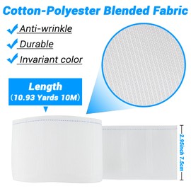 Curtain Pleat Tape with 50 Hooks, 11 Yards /10 Meters Pleater Tape for Curtains, Included 50Pcs Stainless Steel Hooks with 4 Prongs, Pinch Pleat Curtain Tape and Hooks for Making Pleated Curtain