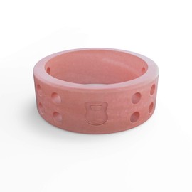 QALO Hombre y Mujer Funcional de Silicona Anillos de Boda, Perforado colección, Mujer, Rosado Claro, Talla 8
