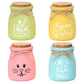 Easter Tiered Tray Decorations, 4 Pcs Easter Mini Mason Jars, Easter Table Decor, Easter Tiered Tray Decor, Easter Home Decor, Spring Decorations for Home