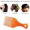 Brown Hair Pick Comb Smooth Hair Fork Comb Lightweight Amber