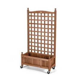 50-Inch Natural Wood Mobile Planter Box with Trellis for Climbing Plants and Garden Fencingcolor: Natural